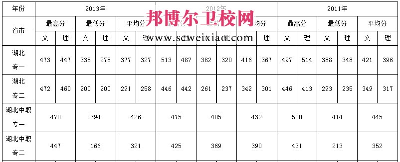 湖北中医药高等专科学校分数线